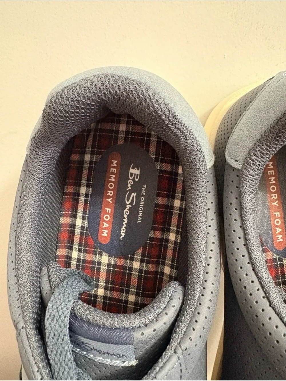 Ben Sherman Slate Blue Perforated Lace-Up Sneakers